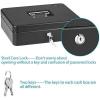 imageSentrySafe Black Money Saving Box with Cash Tray and Key Lock Portable Safe Box with Carrying Handle 021 Cubic Feet 375 x 12 x 93 Inches CB12Cash Box