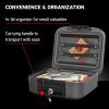 imageSentrySafe Charcoal Gray Fireproof and Waterproof Safe Box with Key Lock Portable Chest for Money Passport 028 Cubic Feet 66 x 154 x 143 Inches CHW2022112 Hr Fireproff  Lid Straps