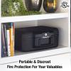 imageSentrySafe Fireproof Money Safe with Key Lock Black Lock Box with Portable Carrying Handle for Travel Exterior 143 in W x 112 in D x 61 in H 1200Fire resistant box