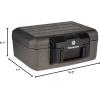 imageSentrySafe Fireproof Money Safe with Key Lock Black Lock Box with Portable Carrying Handle for Travel Exterior 143 in W x 112 in D x 61 in H 1200Fire resistant box with bolt down kit