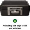 imageSentrySafe Fireproof Money Safe with Key Lock Black Lock Box with Portable Carrying Handle for Travel Exterior 143 in W x 112 in D x 61 in H 1200Fire resistant box