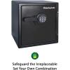 imageSentrySafe Fireproof and Waterproof Black Steel Home Safe with Dial Combination Lock for Cash or Documents 123 Cubic Feet 178 x 163 x 193 x Inches SFW123CUDigital Keypad  shelf only