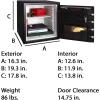 imageSentrySafe Fireproof and Waterproof Black Steel Home Safe with Dial Combination Lock for Cash or Documents 123 Cubic Feet 178 x 163 x 193 x Inches SFW123CUDigital Keypad  shelf only