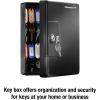imageSentrySafe Key Box Small Black Key Lock Box Locked Key Rack Wall Mount for Secure and Easy Access to Multiple Keys 006 Cubic Feet KB2525 key capacity