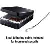 imageSentrySafe Mini Safe is a Lock Box with Key Lock for Office or Dorm that Secures Money Passports or Other Small Valuables Exterior 26 H x 59 W x 80 inches P005KBlack