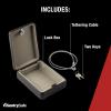 imageSentrySafe Mini Safe is a Lock Box with Key Lock for Office or Dorm that Secures Money Passports or Other Small Valuables Exterior 26 H x 59 W x 80 inches P005KBlack