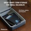 imageSentrySafe Mini Safe is a Lock Box with Key Lock for Office or Dorm that Secures Money Passports or Other Small Valuables Exterior 26 H x 59 W x 80 inches P005KBlack