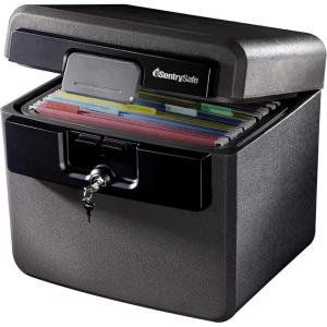 imageSentrySafe Black Fireproof and Waterproof Safe File Folder and Document Box with Key Lock Ex 143 x 155 x 135 inches HD4100Safe
