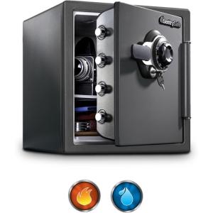 imageSentrySafe SFW123DSB Fireproof Safe and Waterproof Safe with Dial Combination 123 Cubic Feet Gray123 cuft