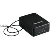imageSentrySafe Mini Safe is a Lock Box with Key Lock for Office or Dorm that Secures Money Passports or Other Small Valuables Exterior 26 H x 59 W x 80 inches P005KBlack