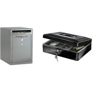 imageSentrySafe Depository Safe with Dual Key Lock Steel Drop Slot Safe for Offices and Businesses Stores Cash Money 023 Cubic Feet 85 x 6 x 123 Inches UC025K038 cu ft medium