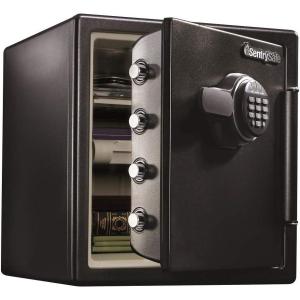 imageSentrySafe Fireproof and Waterproof Black Steel Home Safe with Dial Combination Lock for Cash or Documents 123 Cubic Feet 178 x 163 x 193 x Inches SFW123CUDigital Keypad  shelf  tray