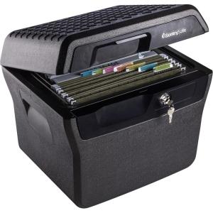 imageSentrySafe Fireproof and Waterproof Lock Box with Key Lock File Safe with Carrying Handles for Documents 066 Cubic Feet 141 x 166 x 138 Inches FHW40100KEY LOCK
