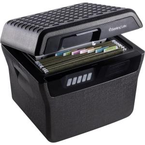 imageSentrySafe Fireproof and Waterproof Lock Box with Key Lock File Safe with Carrying Handles for Documents 066 Cubic Feet 141 x 166 x 138 Inches FHW40100DIGITAL KEYPAD LOCK