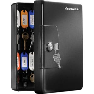 imageSentrySafe Key Box Small Black Key Lock Box Locked Key Rack Wall Mount for Secure and Easy Access to Multiple Keys 006 Cubic Feet KB2525 key capacity