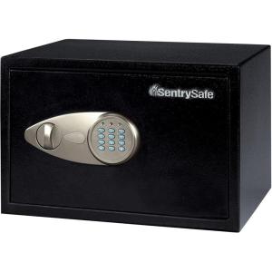 imageSentrySafe Safe with Digital Keypad Lock DOJCertified Steel Safe with Interior Lining and Bolt Down Kit for Money Jewelry Electronics 058 Cubic Feet 87 x 138 x 97 Inches X05505 Cubic Feet Medium